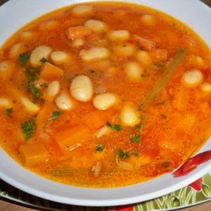 Ciorba de fasole (post)/ cu afumatura